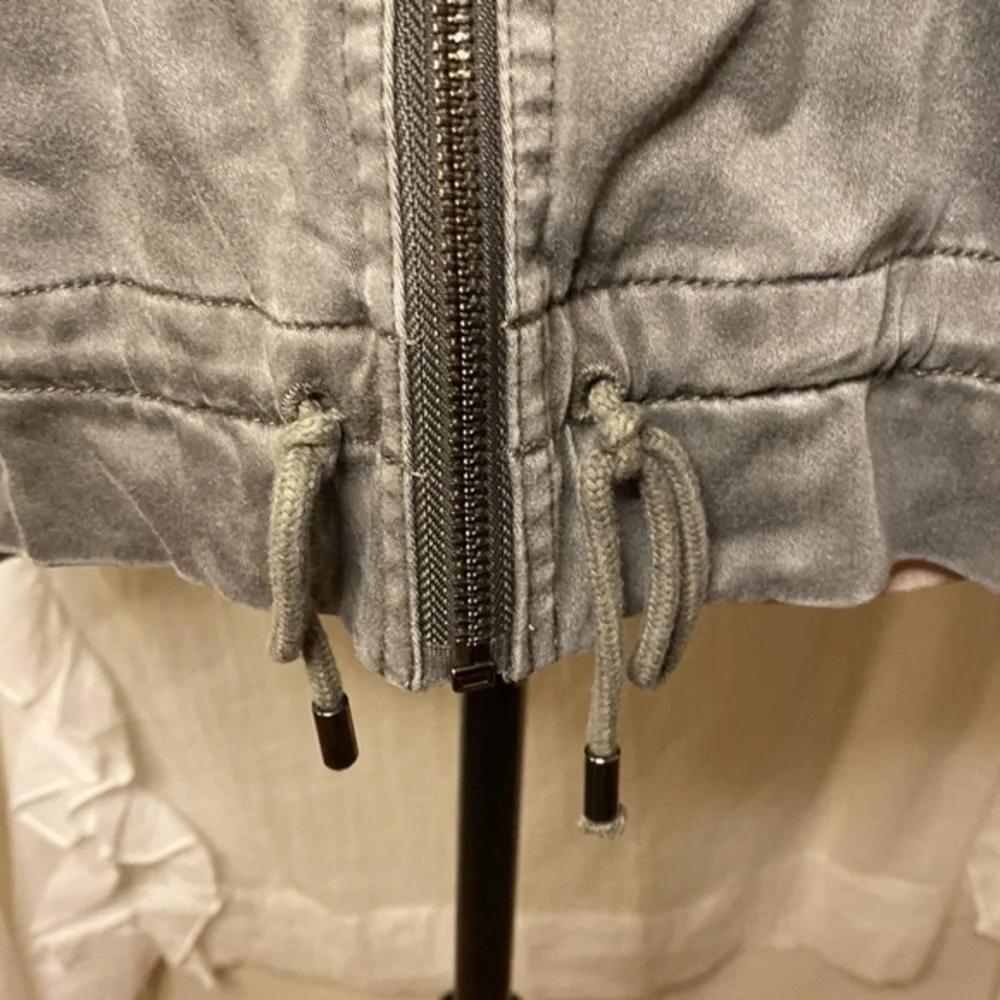 Nicole Miller Army Green Casual Zip Up Hooded‎ Jacket Size Medium